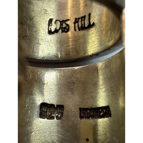 Vintage Lois Hill Sterling Silver 925 Wide Etched Hoop Earrings 17g Estate - Picture 6 of 9